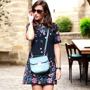 ZARA Black Embroidered Floral Mini Dress NWT Ref 4786/245 Blogger Fav Large L